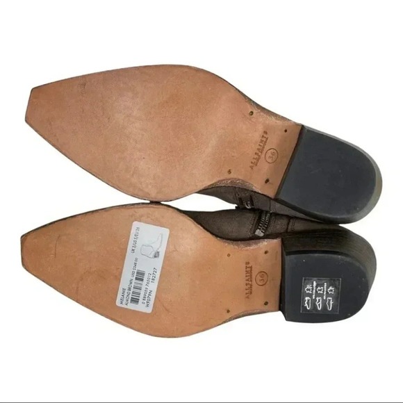 All Saints Melanie Almond Brown Suede Leather Womens Ankle Boots Size 5M - Picture 15 of 16